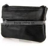 Zipper Pocket With Key Hook Cow Leather Key Case With Change Purse thumbnail-2