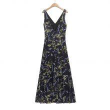 2025 Spring/Summer New European and American Style Women's Fashion Sexy Spicy Girl Waist Collection Printed Dress thumbnail-4