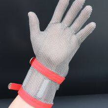 316L Butcher Glove Five Finger Stainless Steel Glove Long Cuff Anti Cut Resistantwith 8cm Long Cuff thumbnail-1