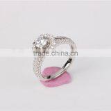 China Manufacturer Custom 925 Sterling Silver Wedding Ring Set Silver Chromium Plating thumbnail-5