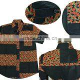 African Batik Fabric Clothing Mens t Shirt in High Quality thumbnail-3