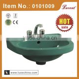 Enamel dark green ceramic washing basin