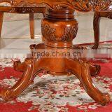 Round Shape Wooden Furniture Reclaimed Rubber Wood Dining Table With Turntable thumbnail-3