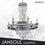 Designer Selected 10 Lights Black Cast Iron Crystal Chandelier for Living Room thumbnail-1