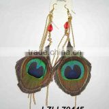 fashion peacock feather earrings