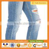 Guangdong Manufacturer Wholesale Price Ripped Skinny Women Denim Jeans thumbnail-6