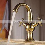 Double Handle Basin Faucet Tap Antique Bronze Finish thumbnail-6