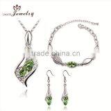 Fashion Emerald Pendant and Ring Wedding Jewelry Set thumbnail-1