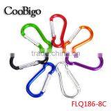 Colorful Aluminum Spring Carabiner Snap Hook Hanger Keychain Hiking Camping #FLQ186-8C(Mix-s)