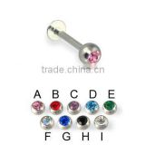 16G Jeweled labret Stainless Steel Lip Piercing