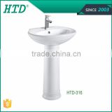 HTD-316 Hot sale! Middle East style Ceramic Bathroom wash sink pedestal basin Ideal Standard Basin