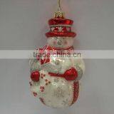 Hanging Glass Snowman Decoration
