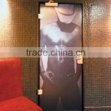 Decorative Art Glass Painted Interior Glass Partition Wall thumbnail-2