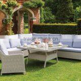 Sectional Dining Set with White Wicker