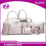 Tmall Hot Selling Fashion 6 in 1 High Quality Rose Leather Bags Waterproof Set Handbags for Lady thumbnail-3