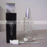 60ml hair serum lotion glass cosmetic bottles with silver lotion pump