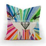 Best-selling Deer Printed Custom Plain Linen Cotton Pillow Cover thumbnail-6