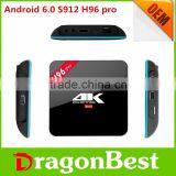 2016 Best Kodi17.0 Full H96 Pro Amlogic S912 2g Ram 16g Rom Octa Core Android 6.0 tv Box Kodi1