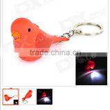 Cute Bird Singing Led Light Pvc Key Ring Key Chain thumbnail-4