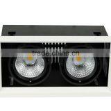 Factory Price High Bright 2 Head 2*12 Watts Grille Lamp Led Down Light, Recessed Ceiling Led Light Grill thumbnail-2