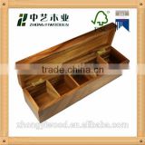 wholesale BSCI compartments lacquered wooden tea bag storage gift case box