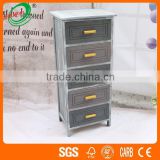 Wooden Painted 5 Drawers Narrow Storage Cabinets