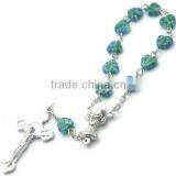 Glaze Small Heart Rosary,religious Rosary Decate , Glass Beaded Rosary thumbnail-2