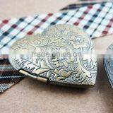 40mm Big Heart Shape Vintage Style Antique Bronze Brass Flower Photo Locket Pendant Charm DIY Supplies 1131010 thumbnail-3