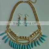 Turquoise Jewelry set necklace and earrings Fashion designs
