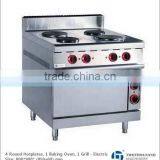 4 Round Hotplates, 1 Baking Oven, 1 Grill - 14000 Watt, TT-WE158C thumbnail-1