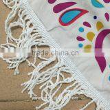 Round 100% Cotton Print Tassel Beach Towel, Beach Mat Sunscreen Shawl thumbnail-3