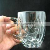 Embossed Flower Logo Glass Mug Transparent Glass Mug Cheap Glass Mug thumbnail-3