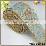 Royal Blue Chevron Burlap Ribbon for Wrapping thumbnail-3