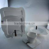 White Waved Porcelain Dinner Set With Tea Pot thumbnail-1