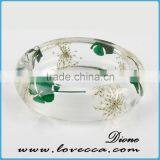 Handmade Botanical Resin Bangle Bracelet With Real Dried Flower, Preserved Resin Flower Bangle thumbnail-6