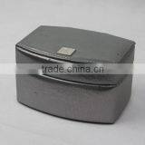 Black Leather Jewelry Box Travel Case And Mirror thumbnail-1
