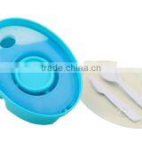 HOT Oval Plastic Food Storage Container Set With Ice Pack Dressing/Food Grade Plastic Lunch Box Set With Fork &knife thumbnail-2