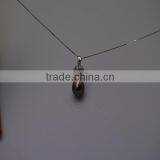 17'' 12-13mm Black Tahitian Mother of Pearl Pendant Necklace thumbnail-1