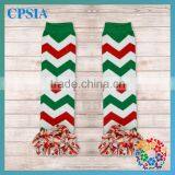 2014 Christmas Gift for Girls Green and Red Cotton Leg Warmer Multi Chevron Colour Baby Leg Warmers thumbnail-1