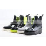 New Design Wedge Thick Heel Chelsea Shiny PVC Chelsea Rain Boots Women thumbnail-1