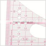 1.2mm Thickness 1:4 Plastic Sandwich Line Triangular Scale Ruler for Fashion Design# 8514 thumbnail-4
