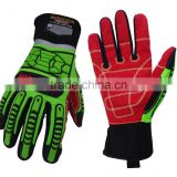 CE 4543 anti cut slash proof impact safety gloves, oil and gas safety cut resistant rubber gloves