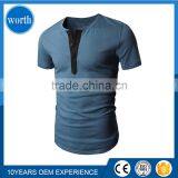 Mens Henley Shirt Casual Slim Fit Short Sleeve thumbnail-1