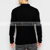 Long Sleeve Men Custom Plain Black Quick Dry Polo Shirt thumbnail-3