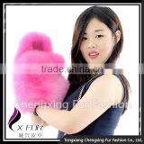 CX-A-67B Factory Direct Sale Women Fashion Fox Fur Fingerless Leather Gloves thumbnail-5