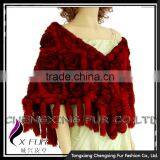 CX-B-23B Wholesale Ladies Fashion Rex Rabbit Fur Poncho Shawl/ Clothes Womens thumbnail-3