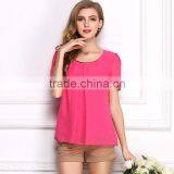 Latest Hot Sell European Summer Hot Sale Style Fashion Women Fancy Casual Lace Lady Shirts thumbnail-6