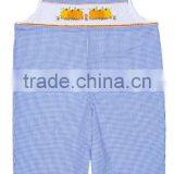 Baby Boy Light Blue Gingham Smocked Pumpkin Longall