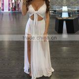 Zm50310b Hot Sale Women Long Dress Grenadine Pure Color Ladies Clothes thumbnail-3