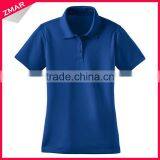 Wholesale Blue Color Women New Design 100% Polyester Plain Dry Fit Polo Shirt thumbnail-1